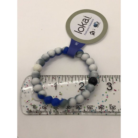 Lokai Find Your Balance Bracelet Blue Gray And White Discovery Size Small - Picture 4 of 5